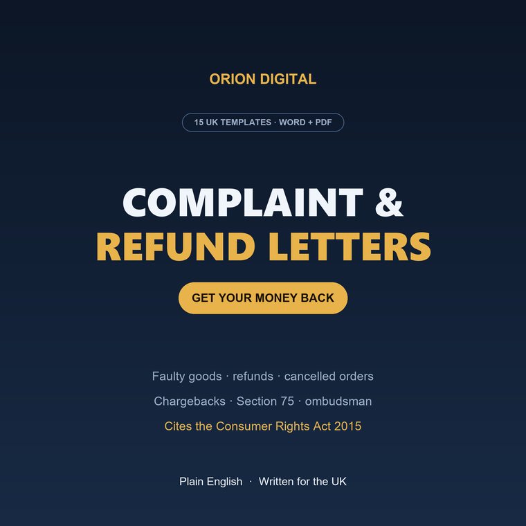 Complaint and refund letters