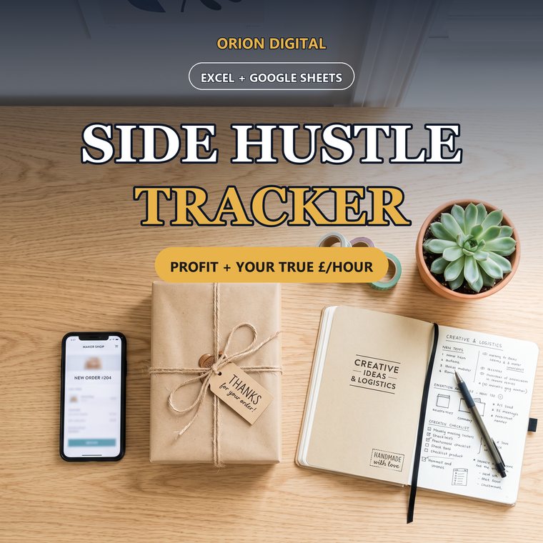 Side hustle tracker spreadsheet